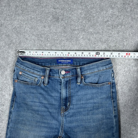 Scotch Soda Denim Jeans Womens Size 4 28x27 Blue Straight Slim High Rise Stretch - Picture 4 of 16